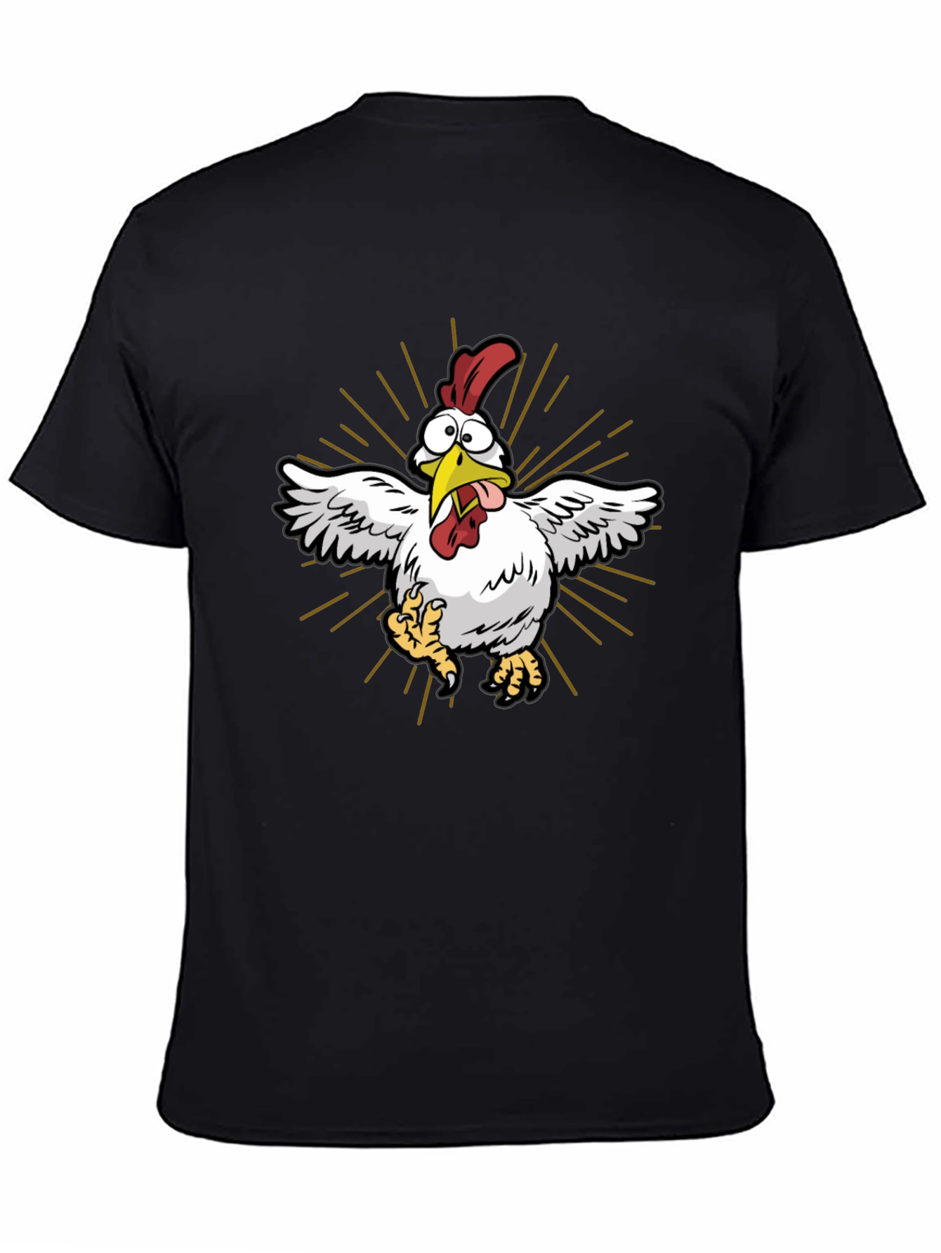 Funny Chicken Graphic Tee - Mens Black T-Shirt