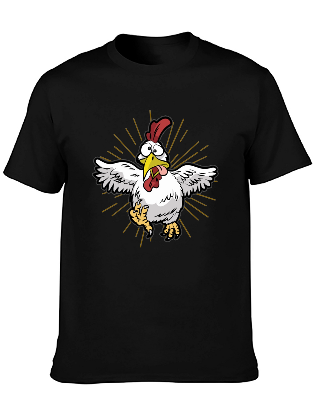 Funny Chicken Graphic Tee - Mens Black T-Shirt