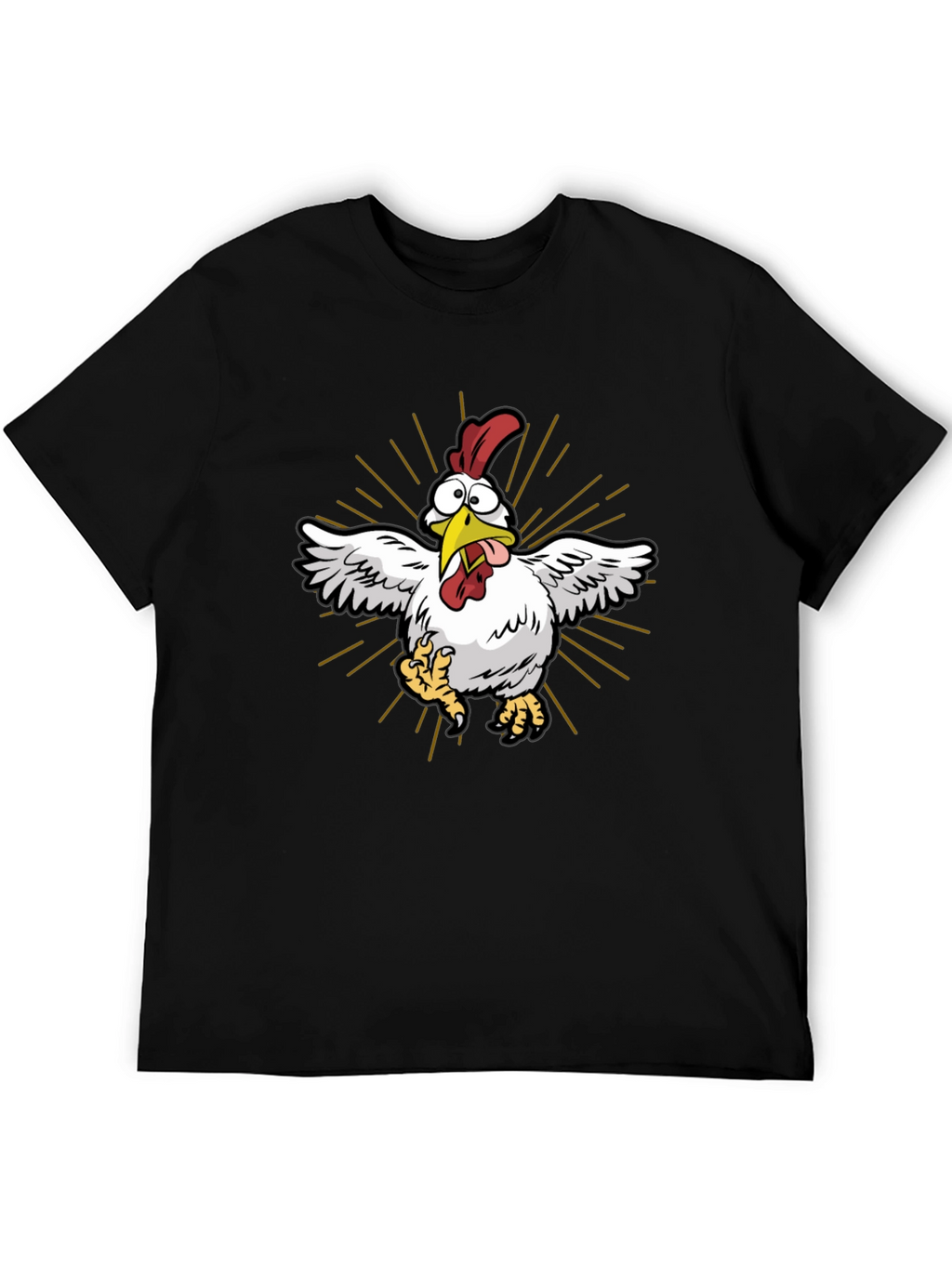 Funny Chicken Graphic Tee - Mens Black T-Shirt