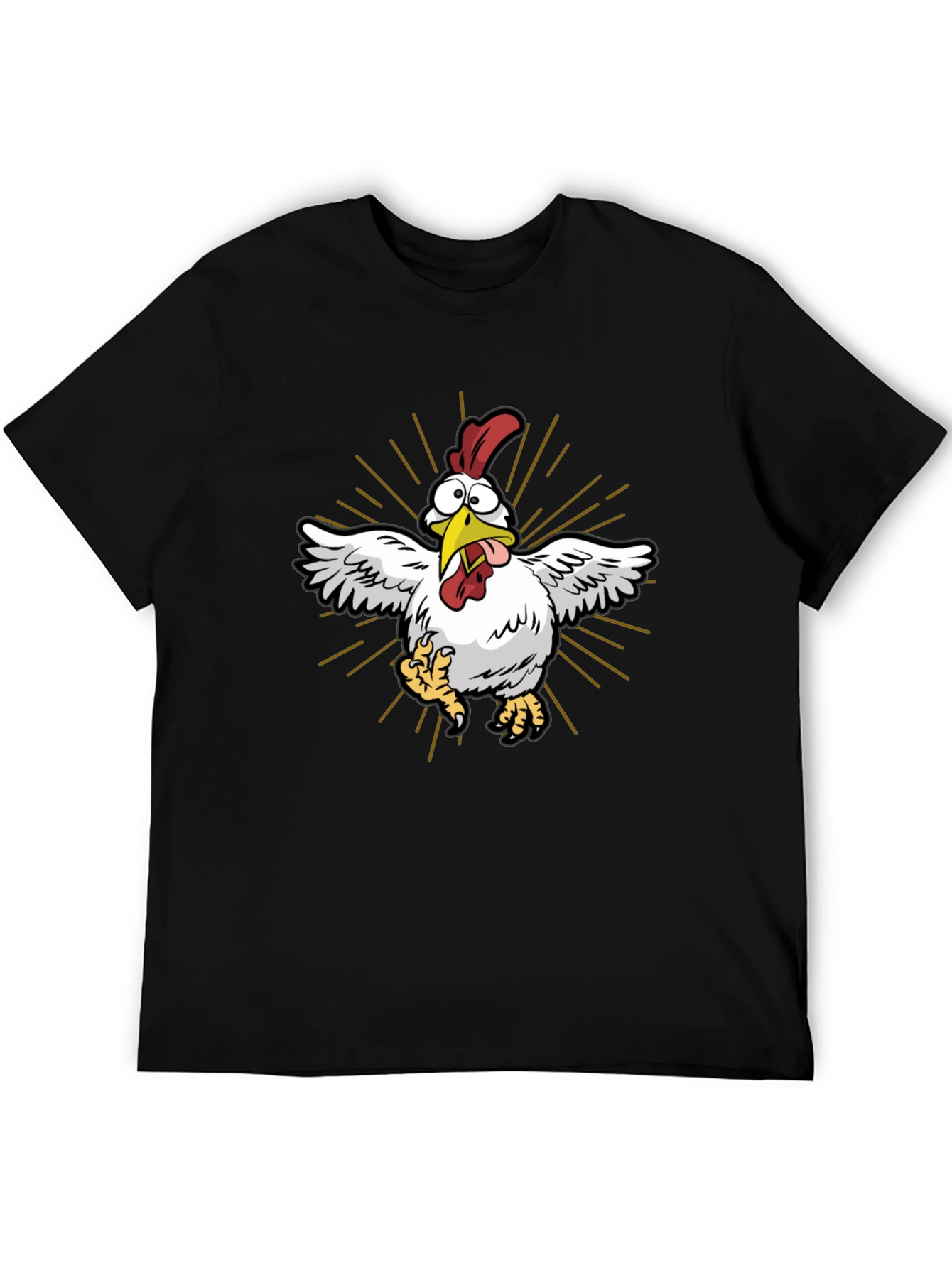 Funny Chicken Graphic Tee - Mens Black T-Shirt
