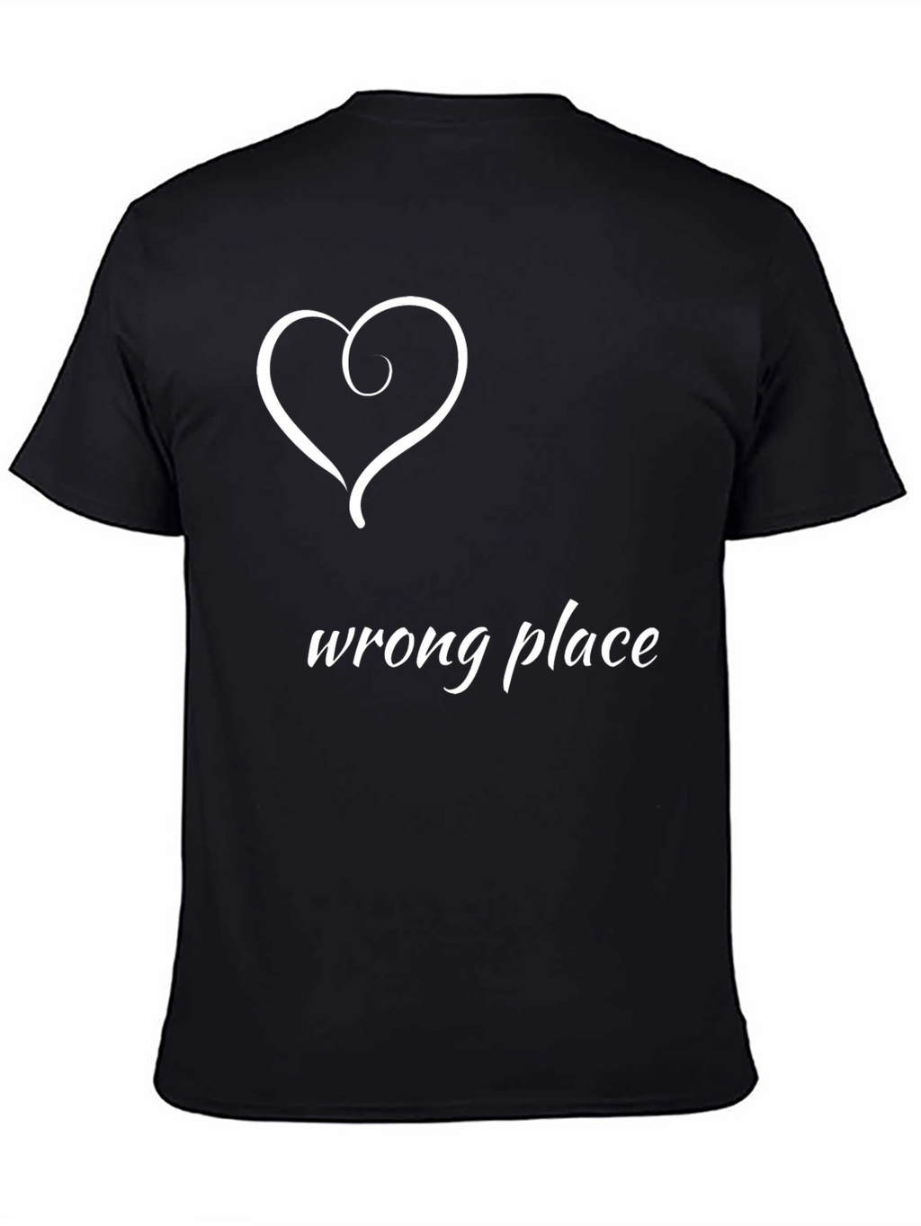 Wrong Place Heart Graphic Black T-Shirt