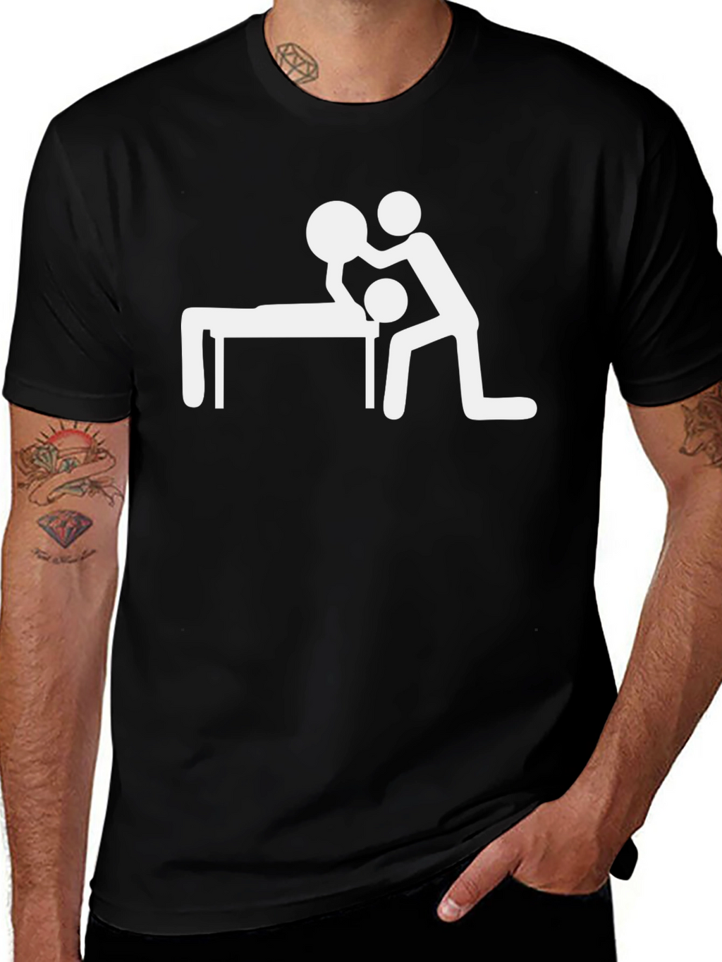 Massage Humor Tee - Funny Stick Figure Shirt