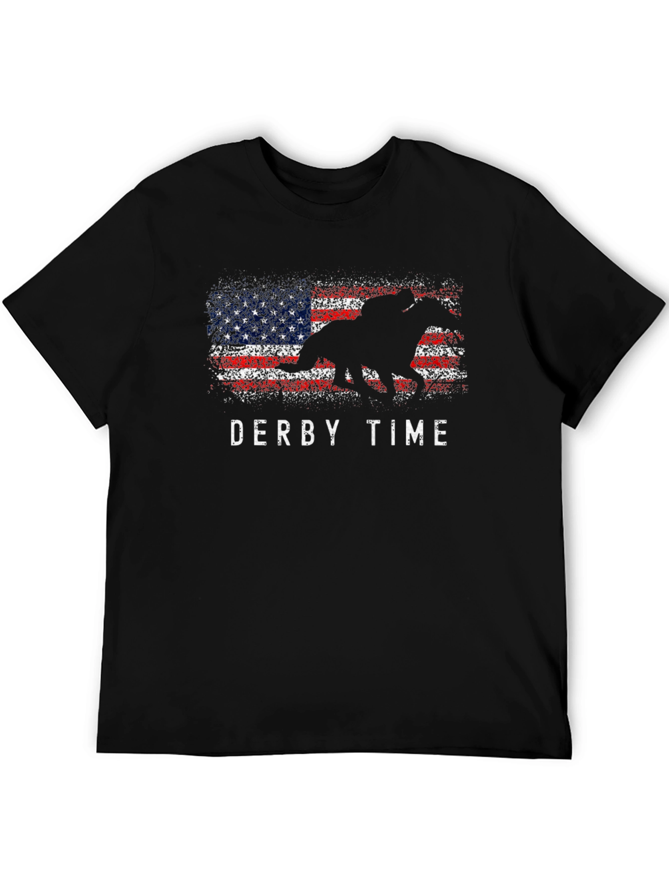 Derby Time American Flag Horse Race T-Shirt