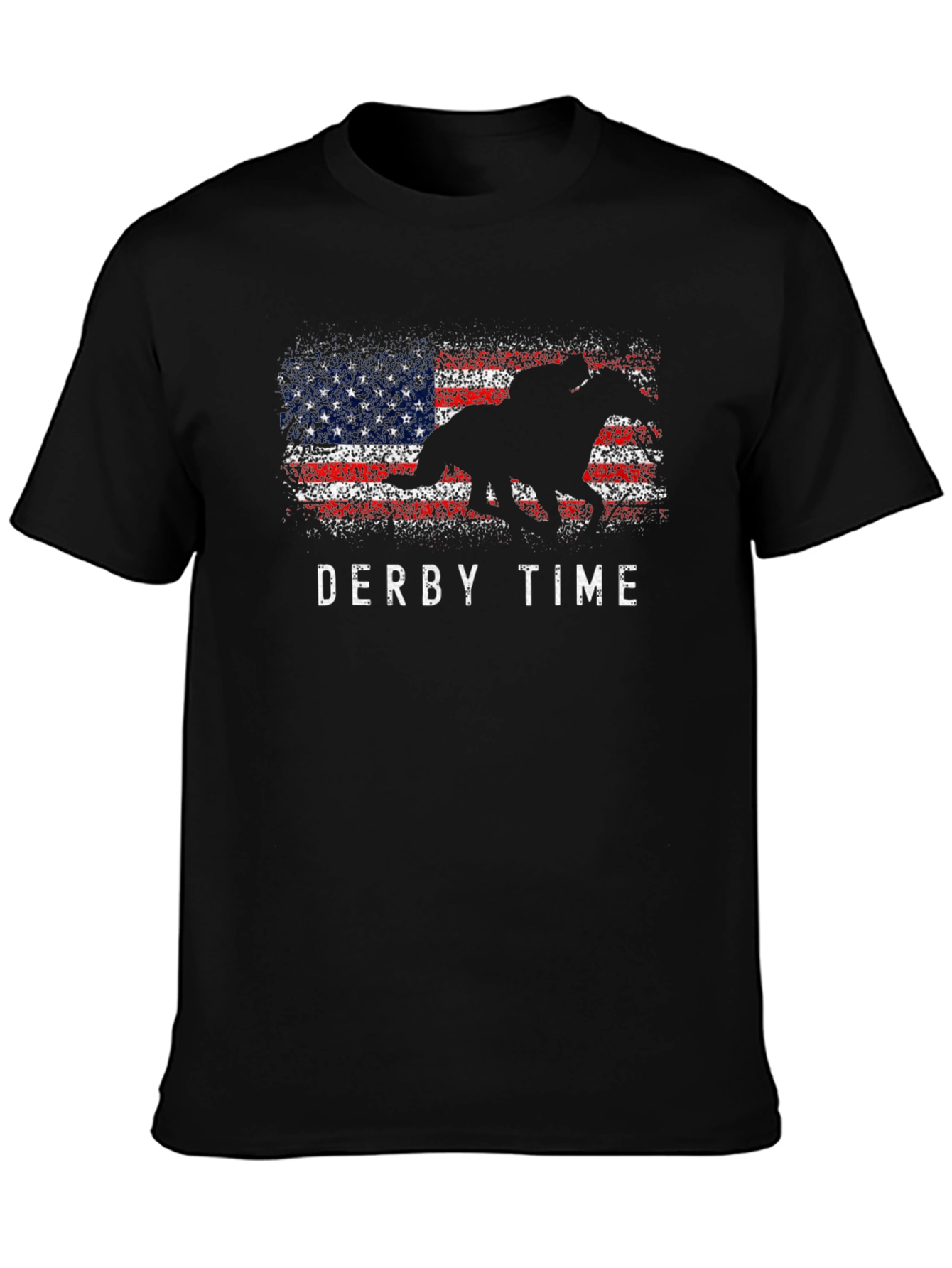 Derby Time American Flag Horse Race T-Shirt