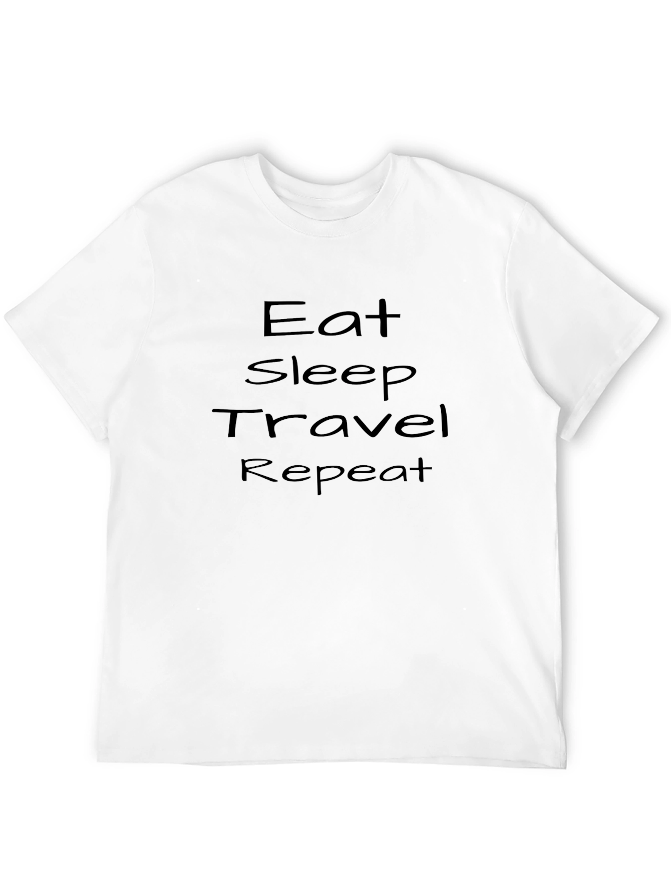 Eat Sleep Travel Repeat Black Graphic T-Shirt