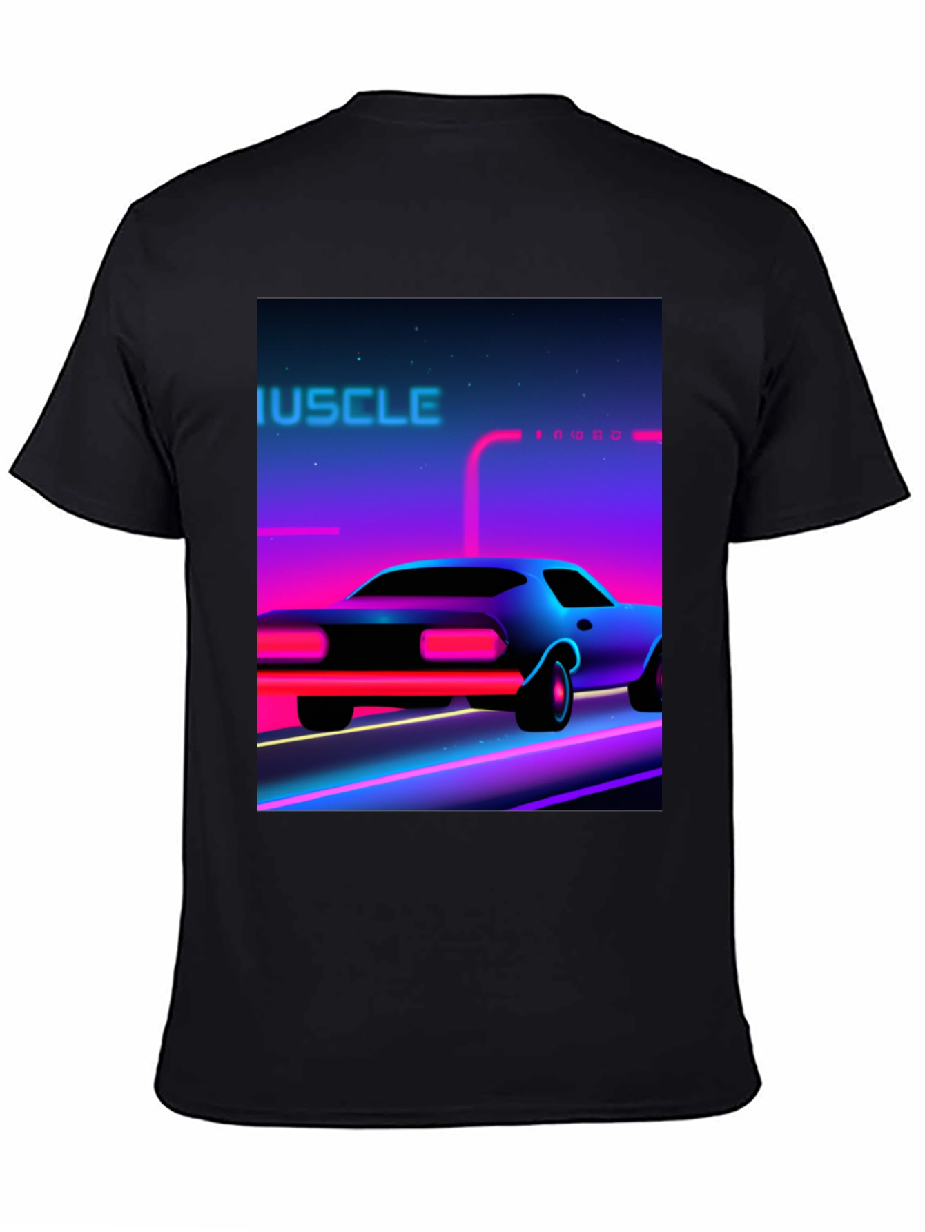 Retro Muscle Car Graphic Tee - Black