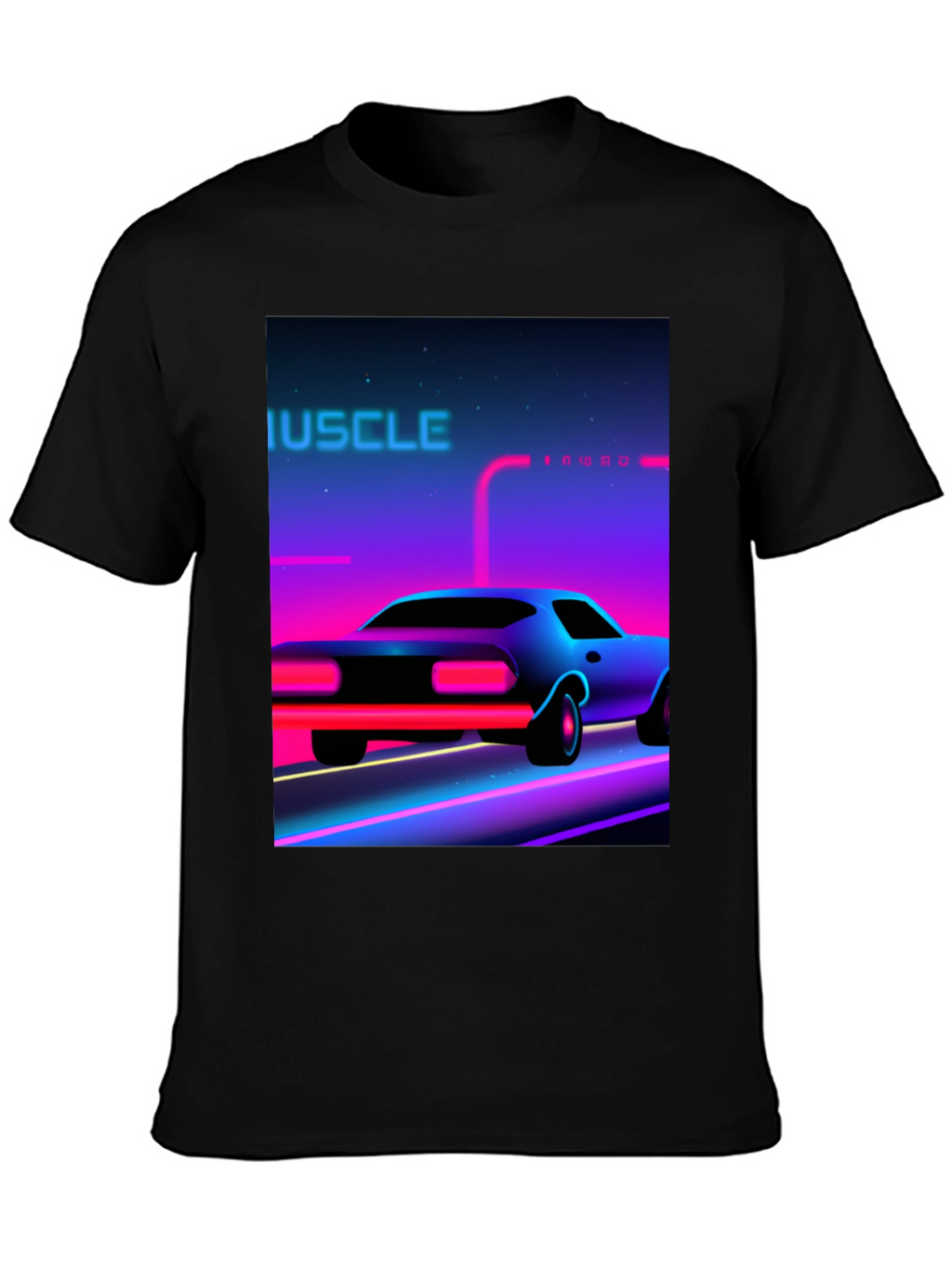 Retro Muscle Car Graphic Tee - Black