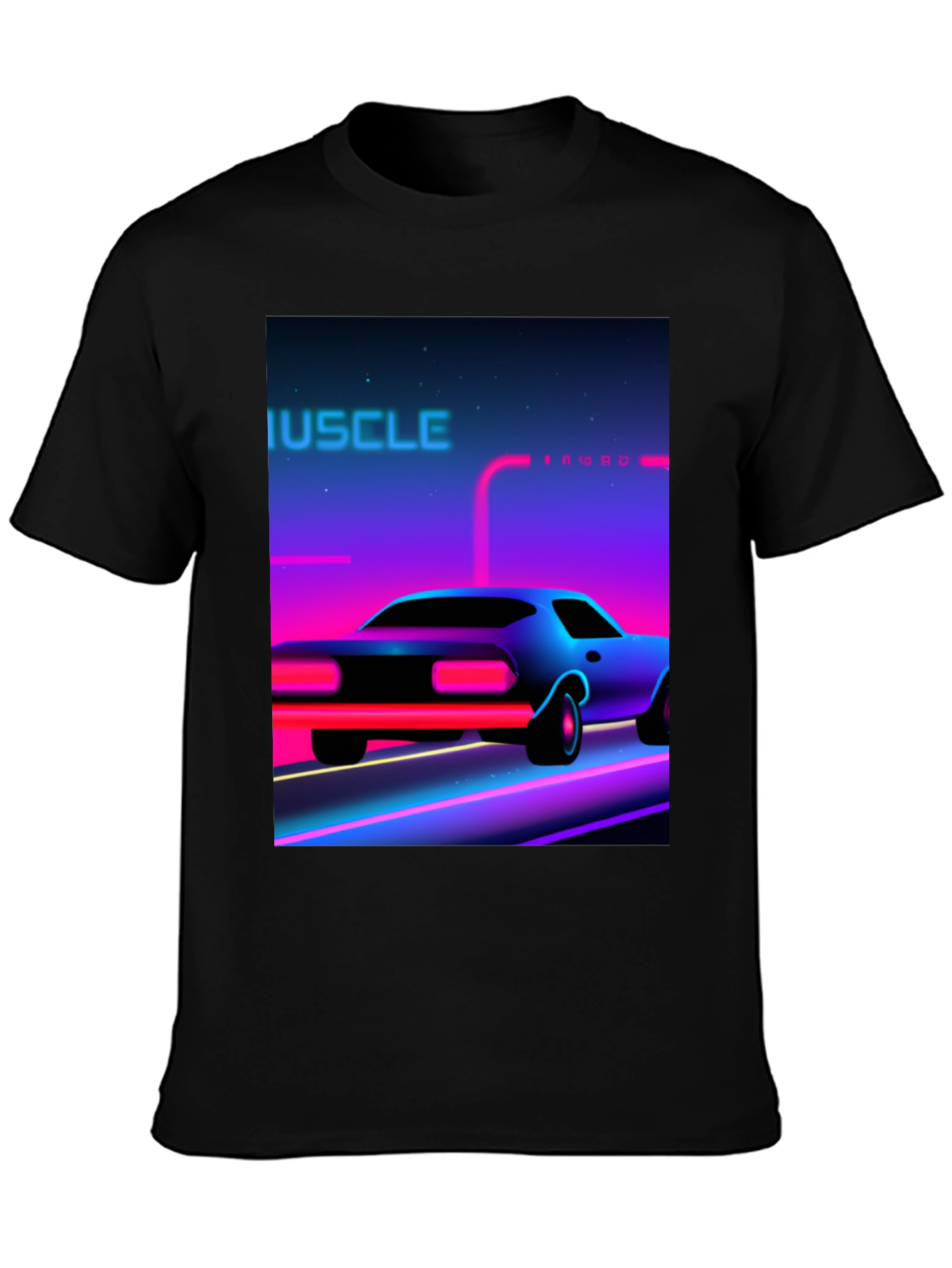Retro Muscle Car Graphic Tee - Black