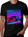 Retro Muscle Car Graphic Tee - Black