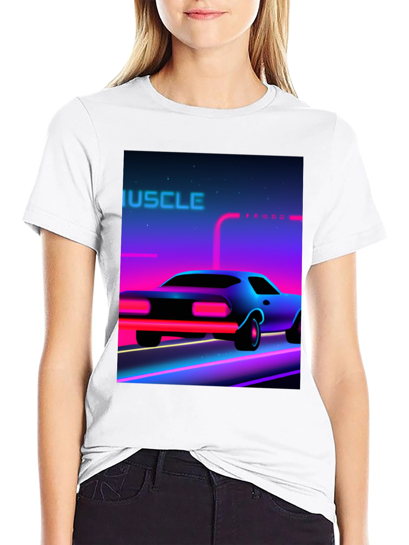 Retro Muscle Car Graphic Tee - Black