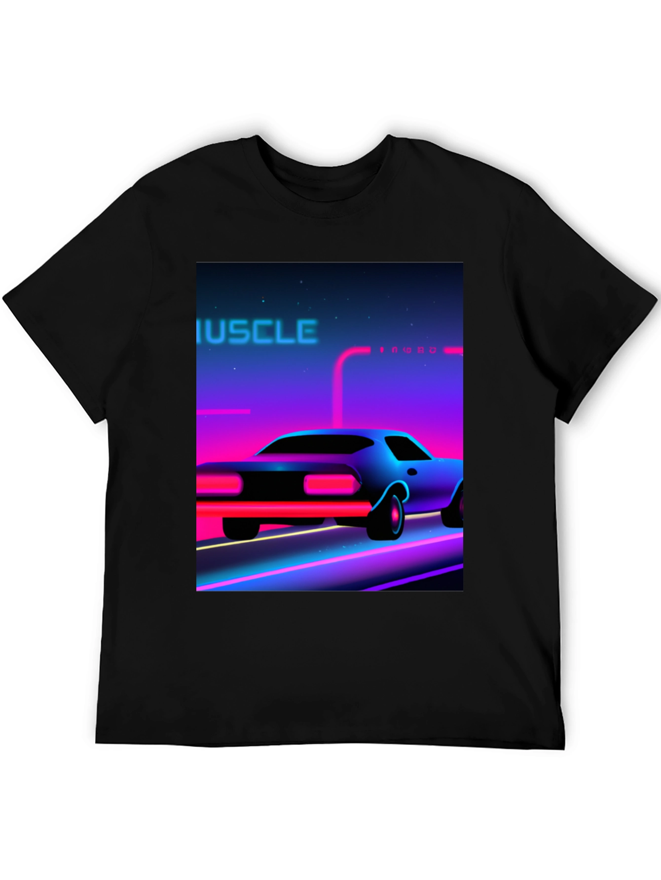 Retro Muscle Car Graphic Tee - Black