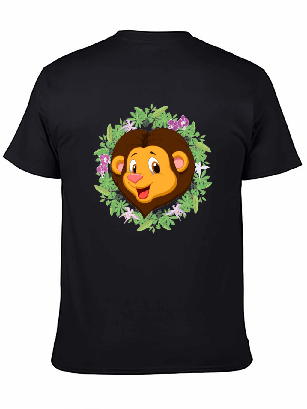 Jungle Lion Graphic Tee - Black Cotton T-Shirt