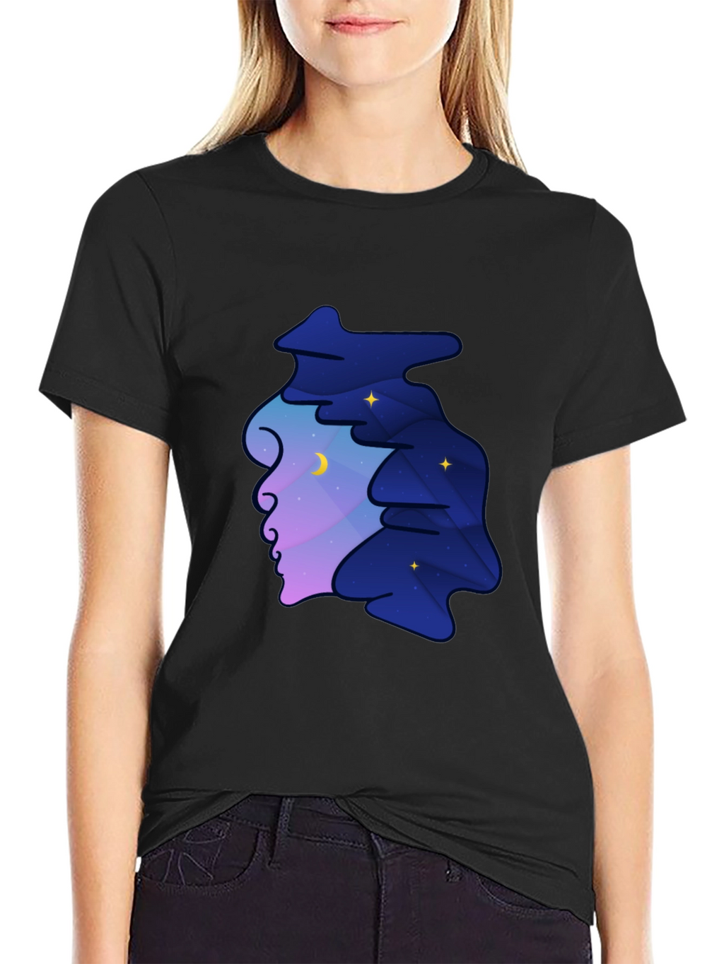 Dreamscape Silhouette Graphic Tee - Night Sky Unisex T-Shirt