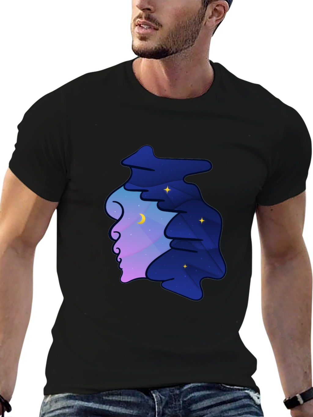 Dreamscape Silhouette Graphic Tee - Night Sky Unisex T-Shirt