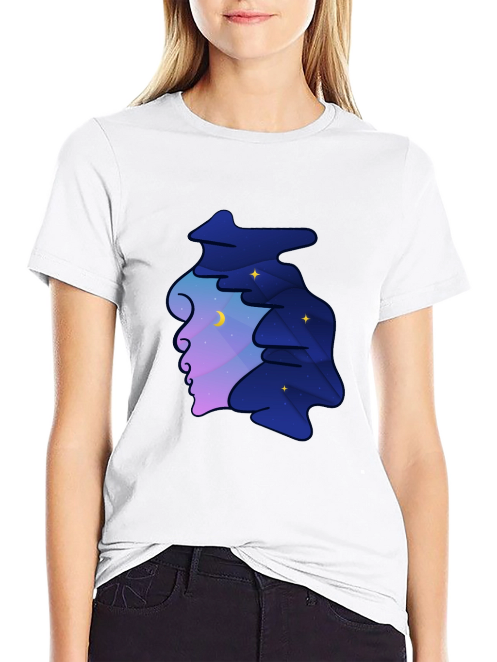 Dreamscape Silhouette Graphic Tee - Night Sky Unisex T-Shirt