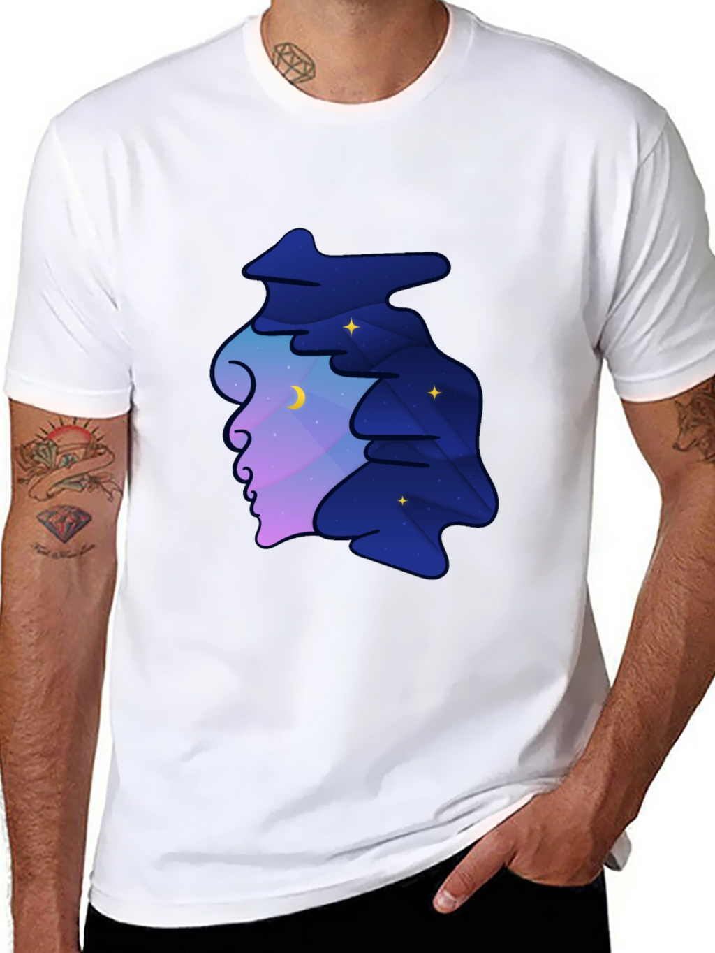 Dreamscape Silhouette Graphic Tee - Night Sky Unisex T-Shirt