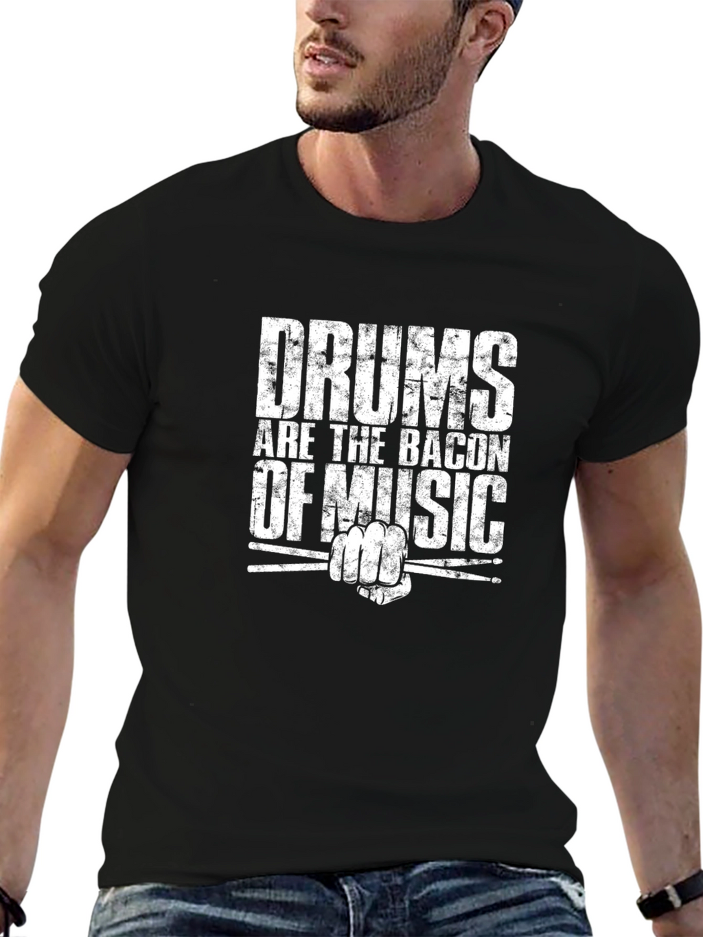 Drums Are The Bacon Of Music - Graphic T-Shirt