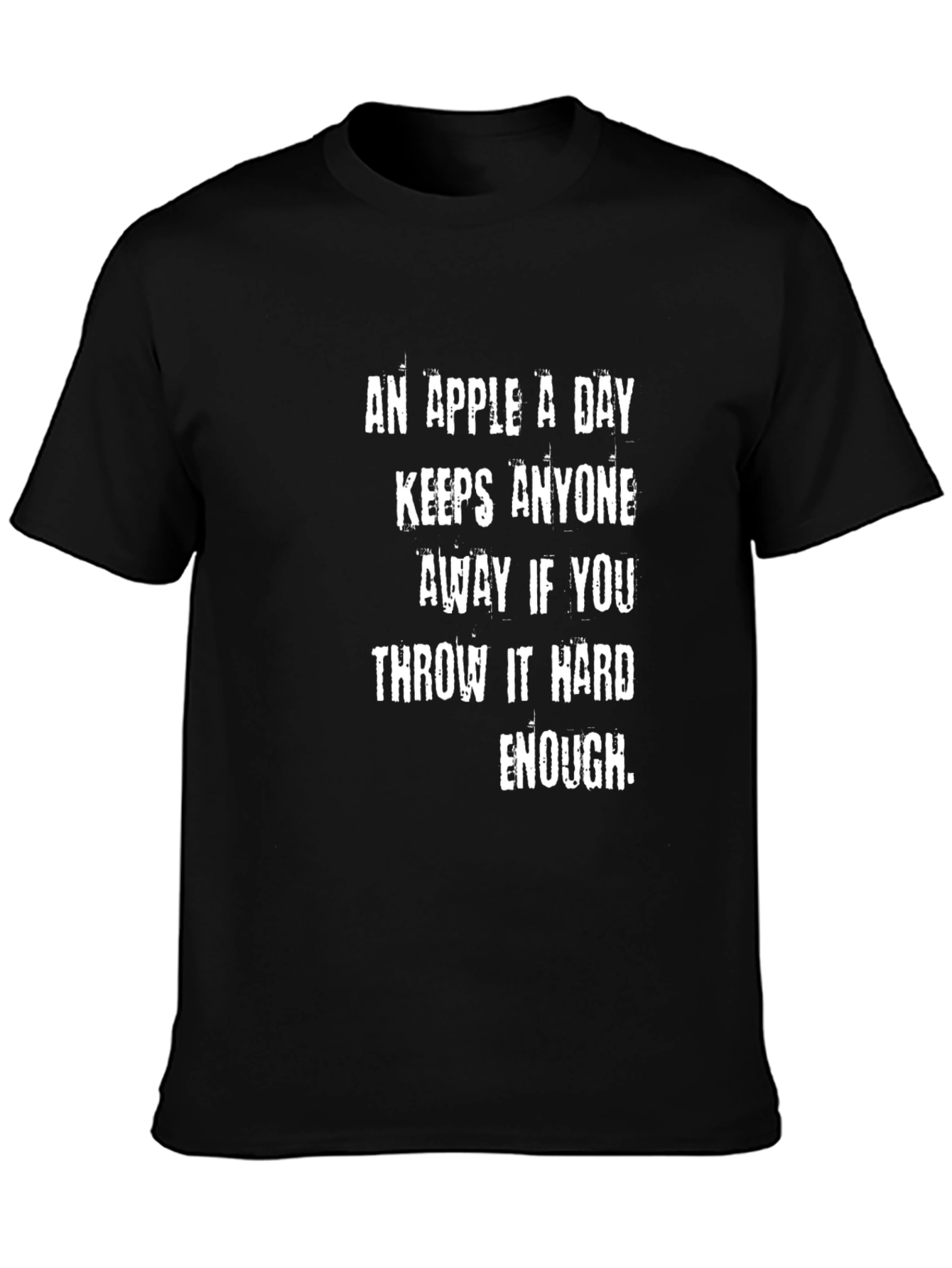 Funny An Apple A Day Graphic Tee - Black Cotton T-Shirt