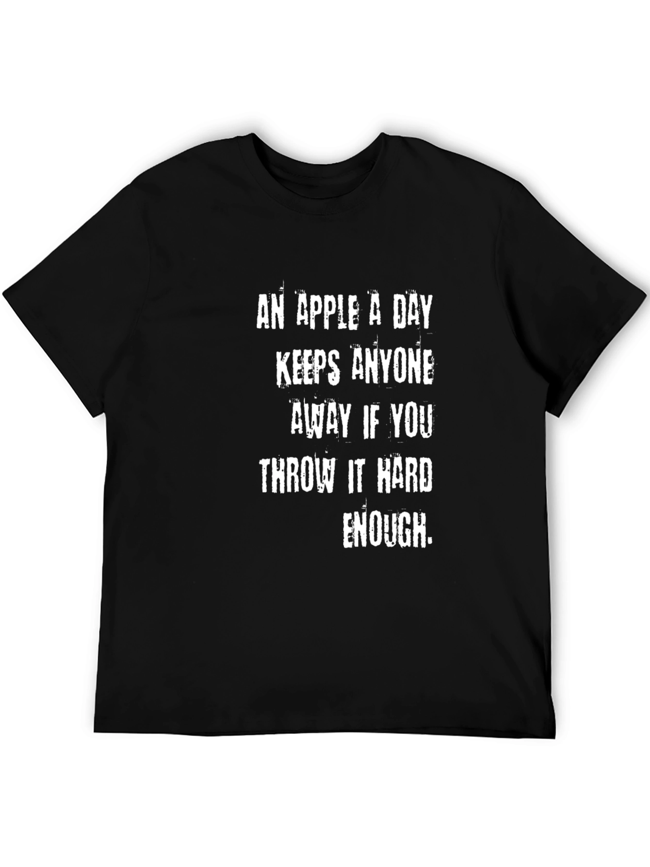 Funny An Apple A Day Graphic Tee - Black Cotton T-Shirt