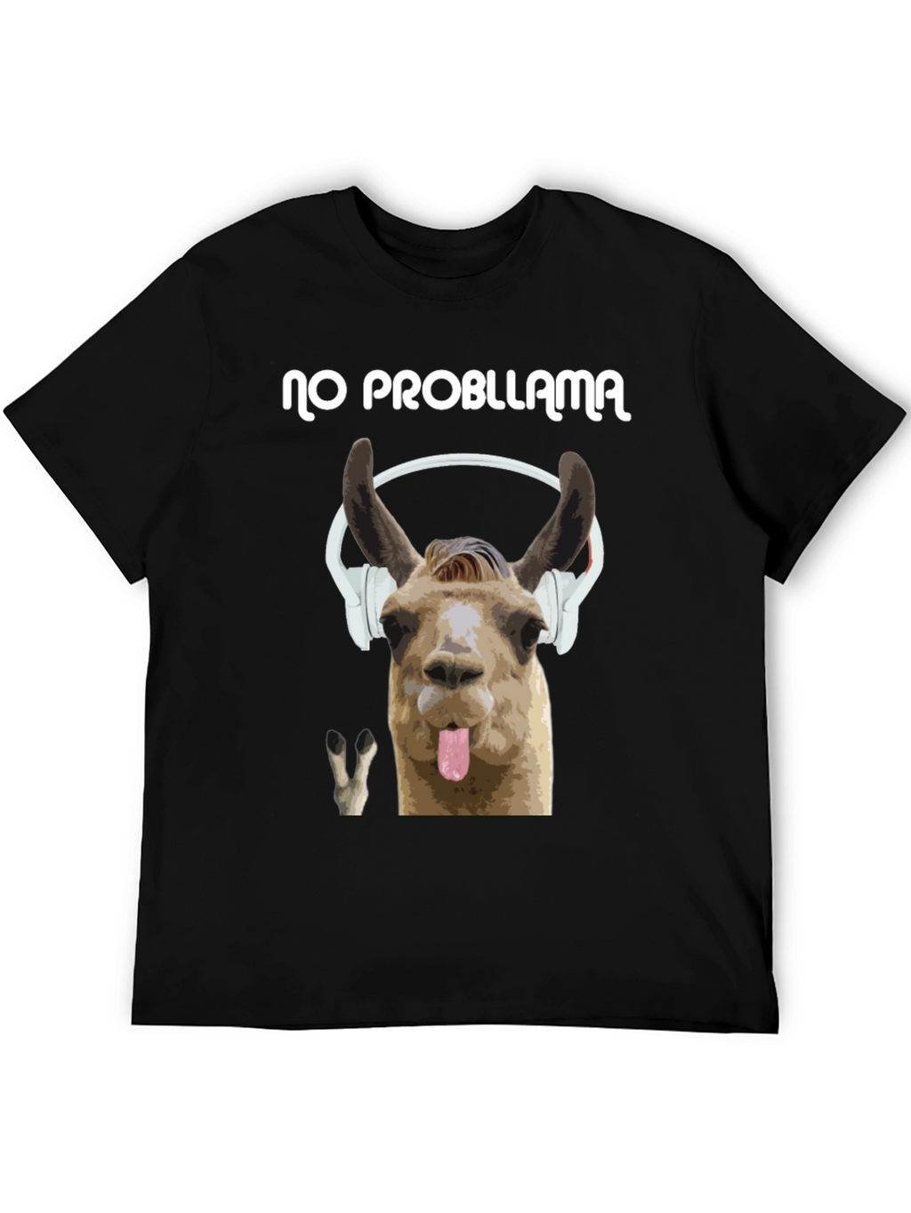 No Probllama Black Graphic T-Shirt