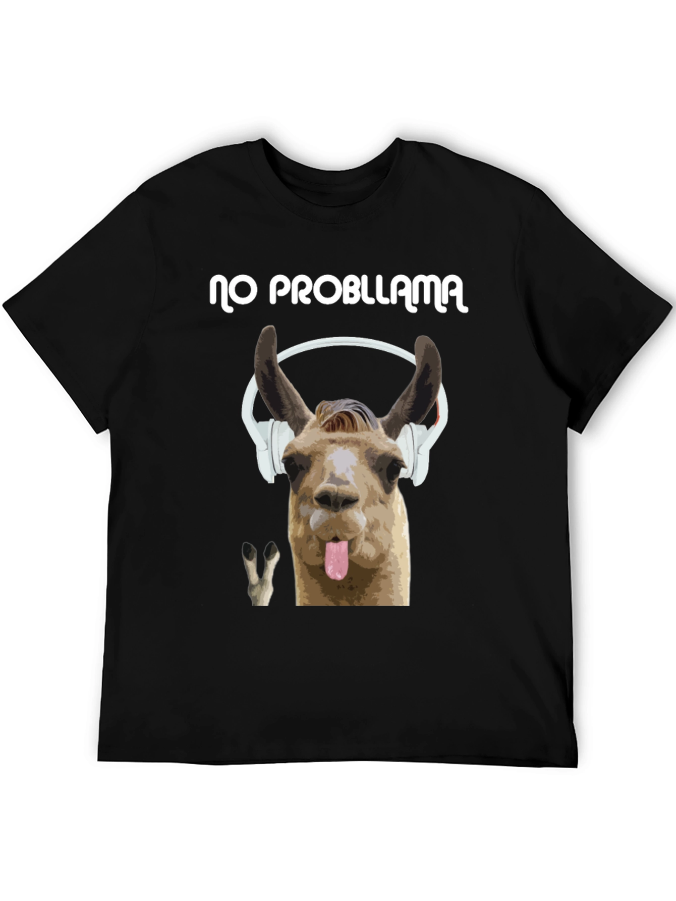 No Probllama Black Graphic T-Shirt