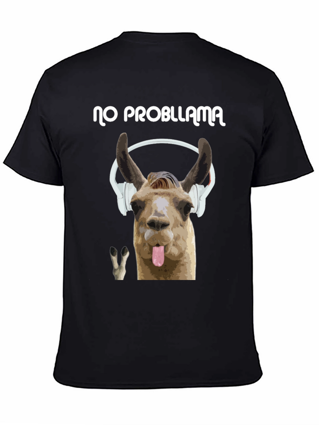 No Probllama Black Graphic T-Shirt