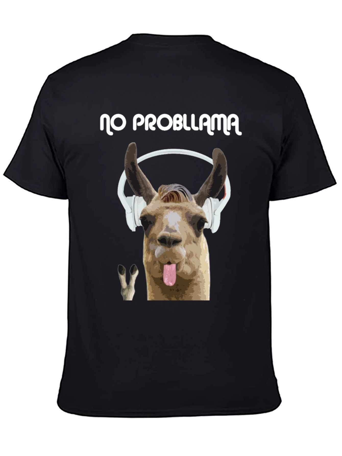 No Probllama Black Graphic T-Shirt