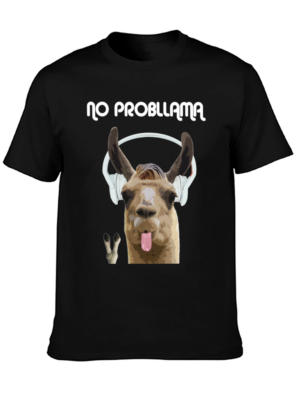 No Probllama Black Graphic T-Shirt