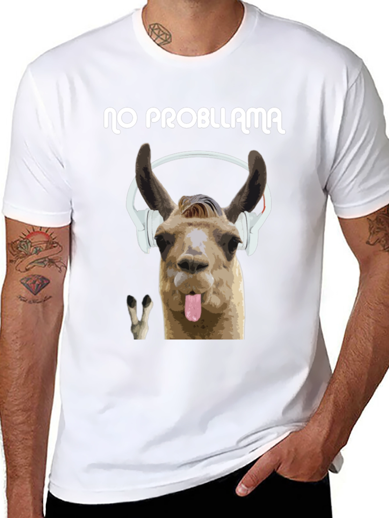 No Probllama Black Graphic T-Shirt
