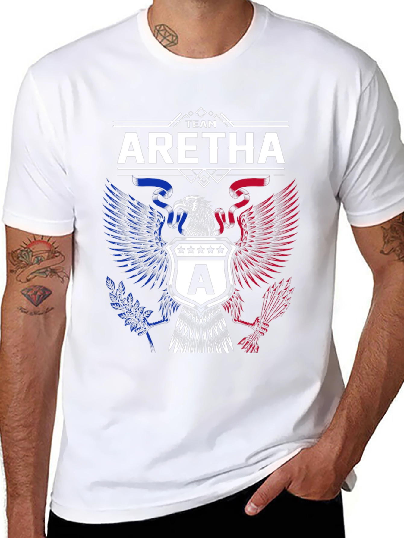 Team Aretha Graphic Tee - Patriotic Eagle Design