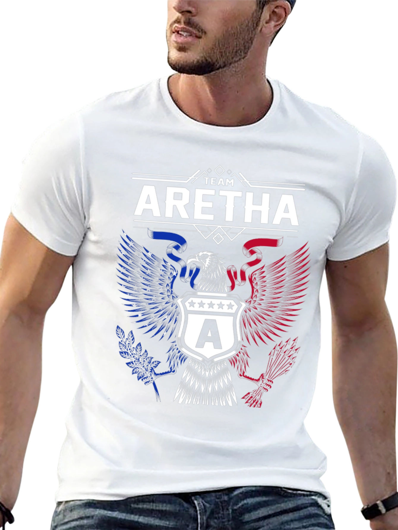 Team Aretha Graphic Tee - Patriotic Eagle Design