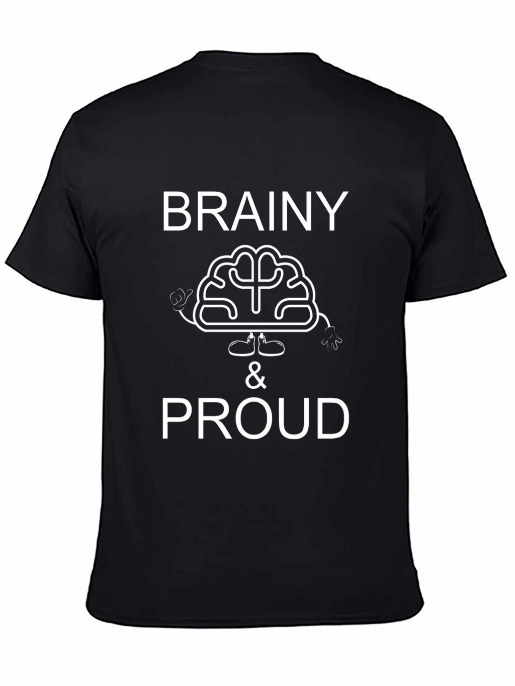 Brainy & Proud Graphic T-Shirt - Black Cotton Tee