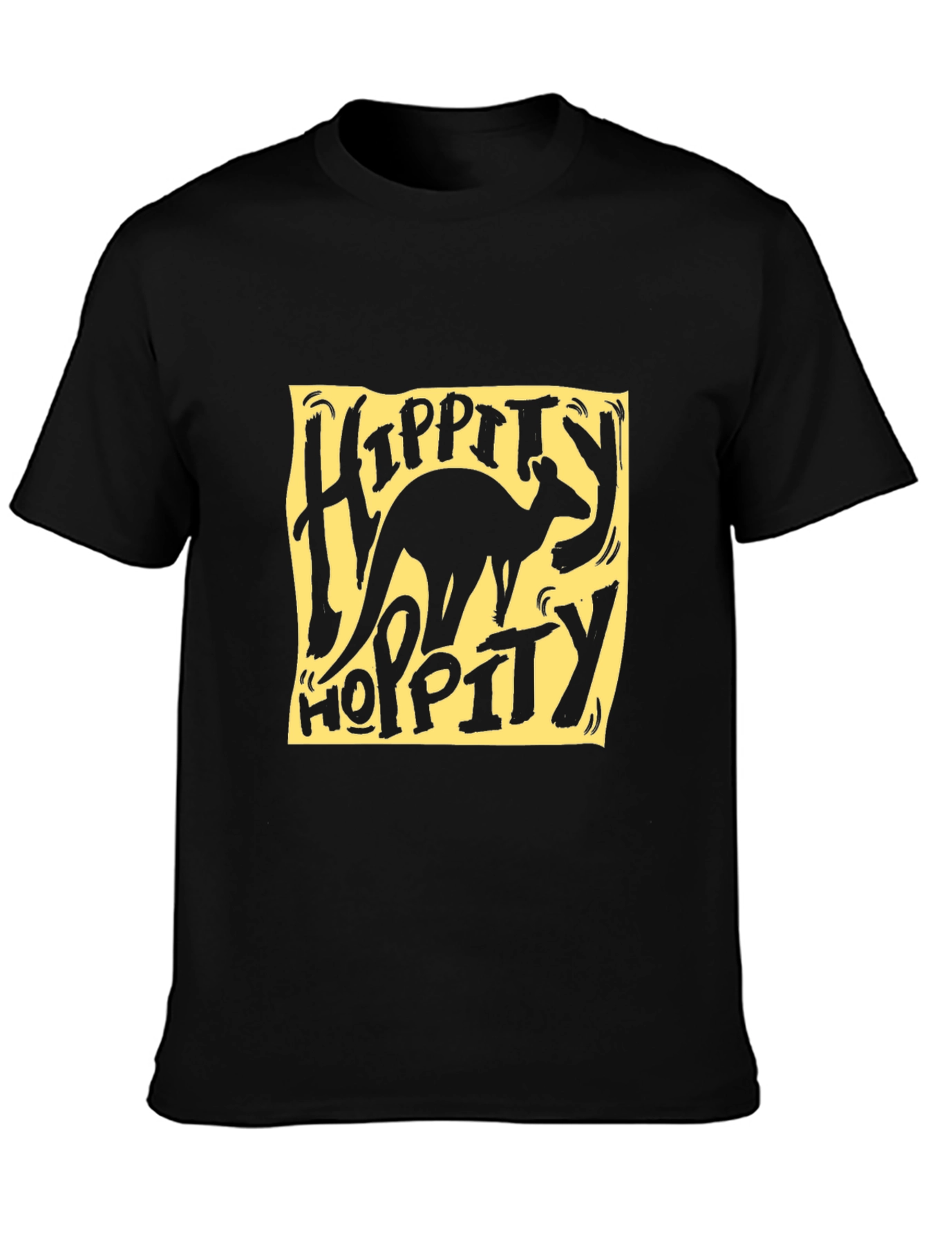 Hippity Hoppity Kangaroo Graphic Tee - Black