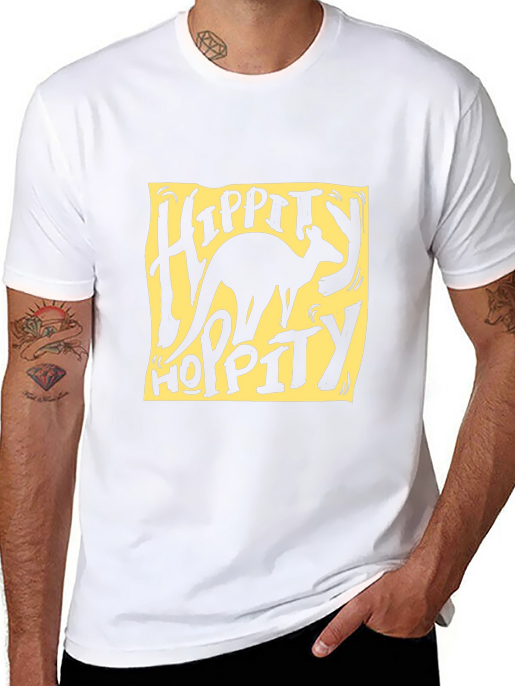 Hippity Hoppity Kangaroo Graphic Tee - Black