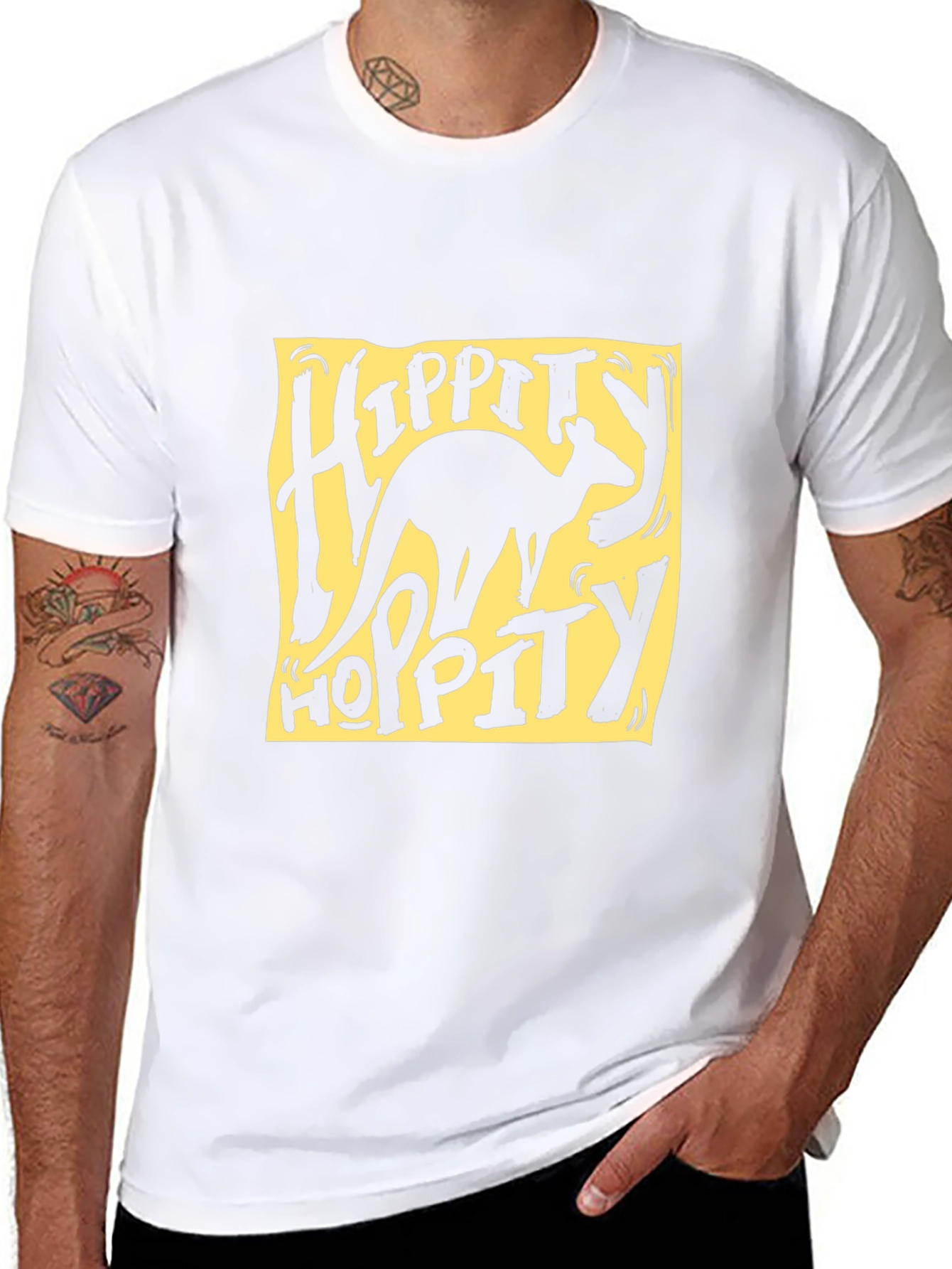 Hippity Hoppity Kangaroo Graphic Tee - Black