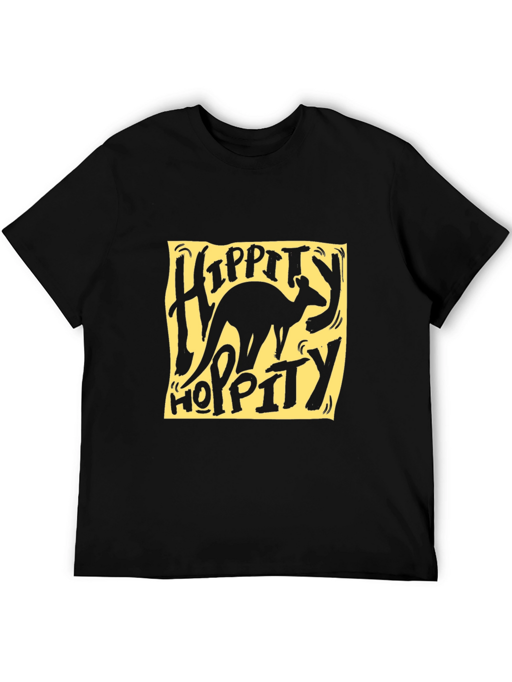 Hippity Hoppity Kangaroo Graphic Tee - Black