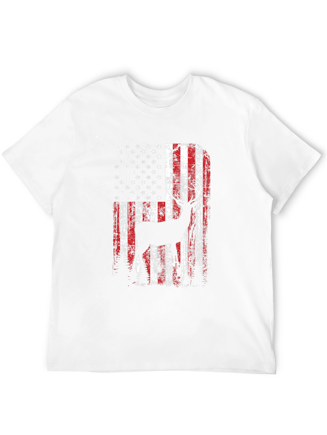 American Flag Deer Graphic T-Shirt