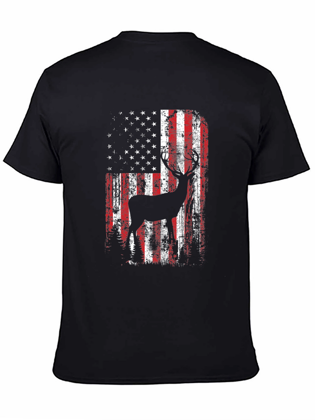 American Flag Deer Graphic T-Shirt