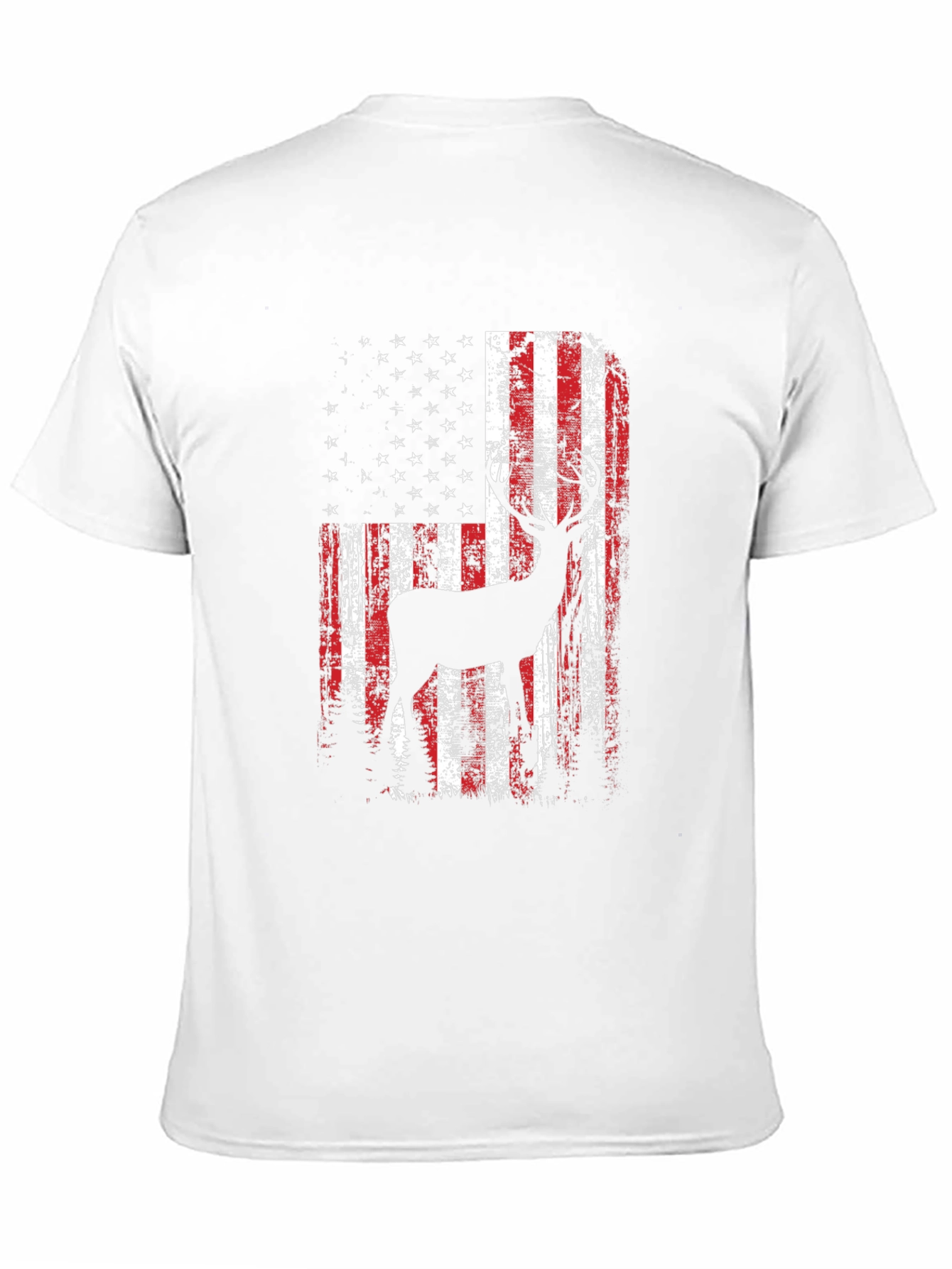 American Flag Deer Graphic T-Shirt