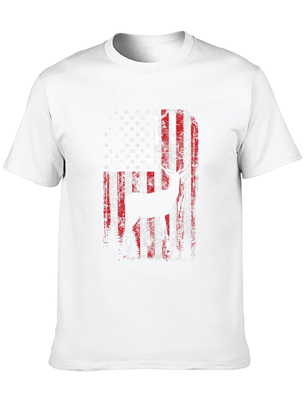 American Flag Deer Graphic T-Shirt