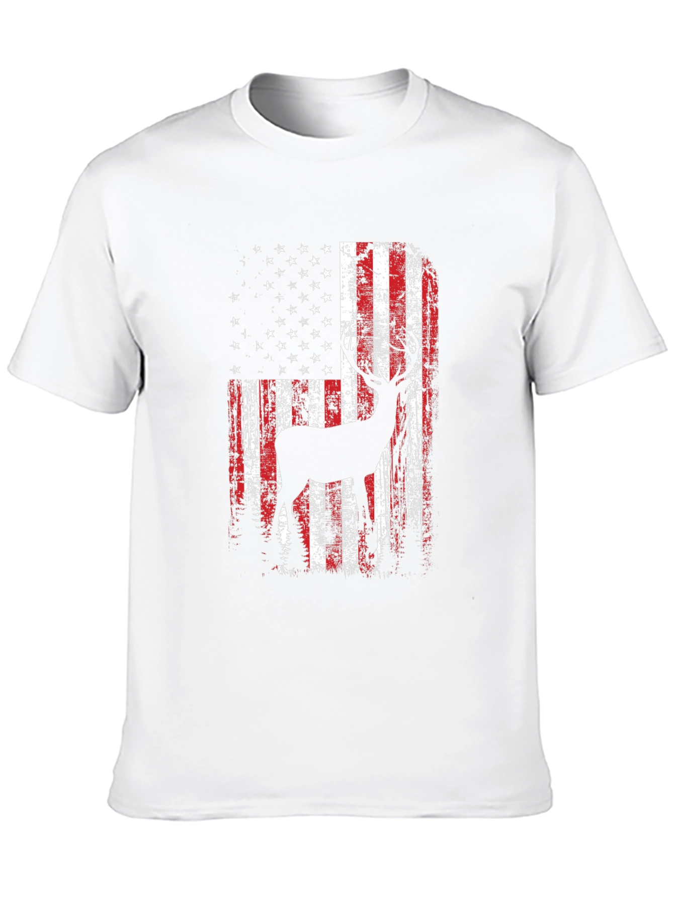 American Flag Deer Graphic T-Shirt