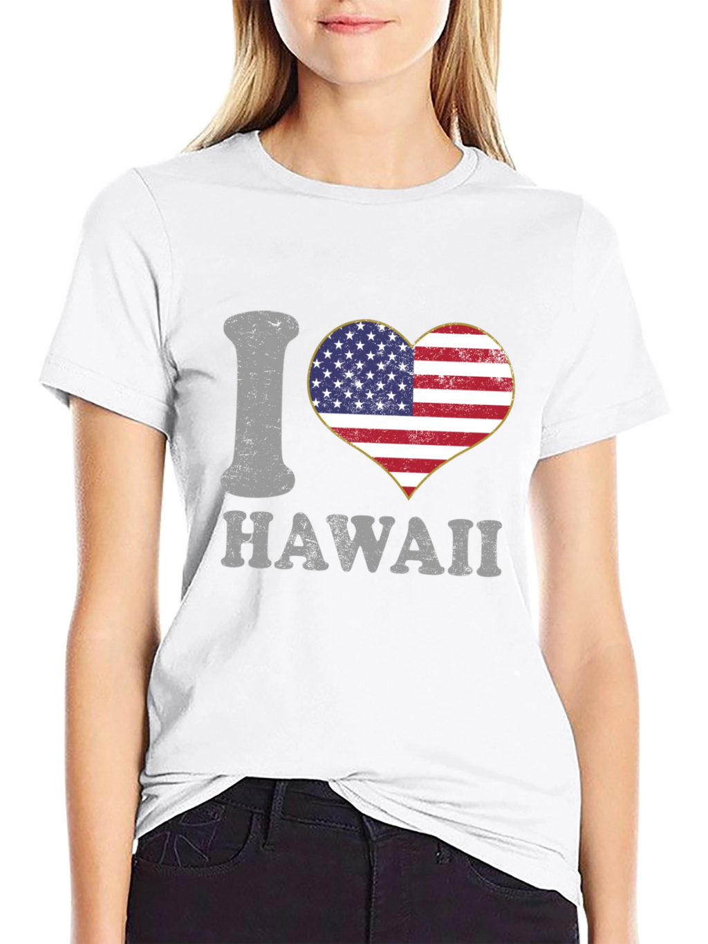 I Love Hawaii USA Flag Heart T-Shirt
