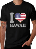 I Love Hawaii USA Flag Heart T-Shirt