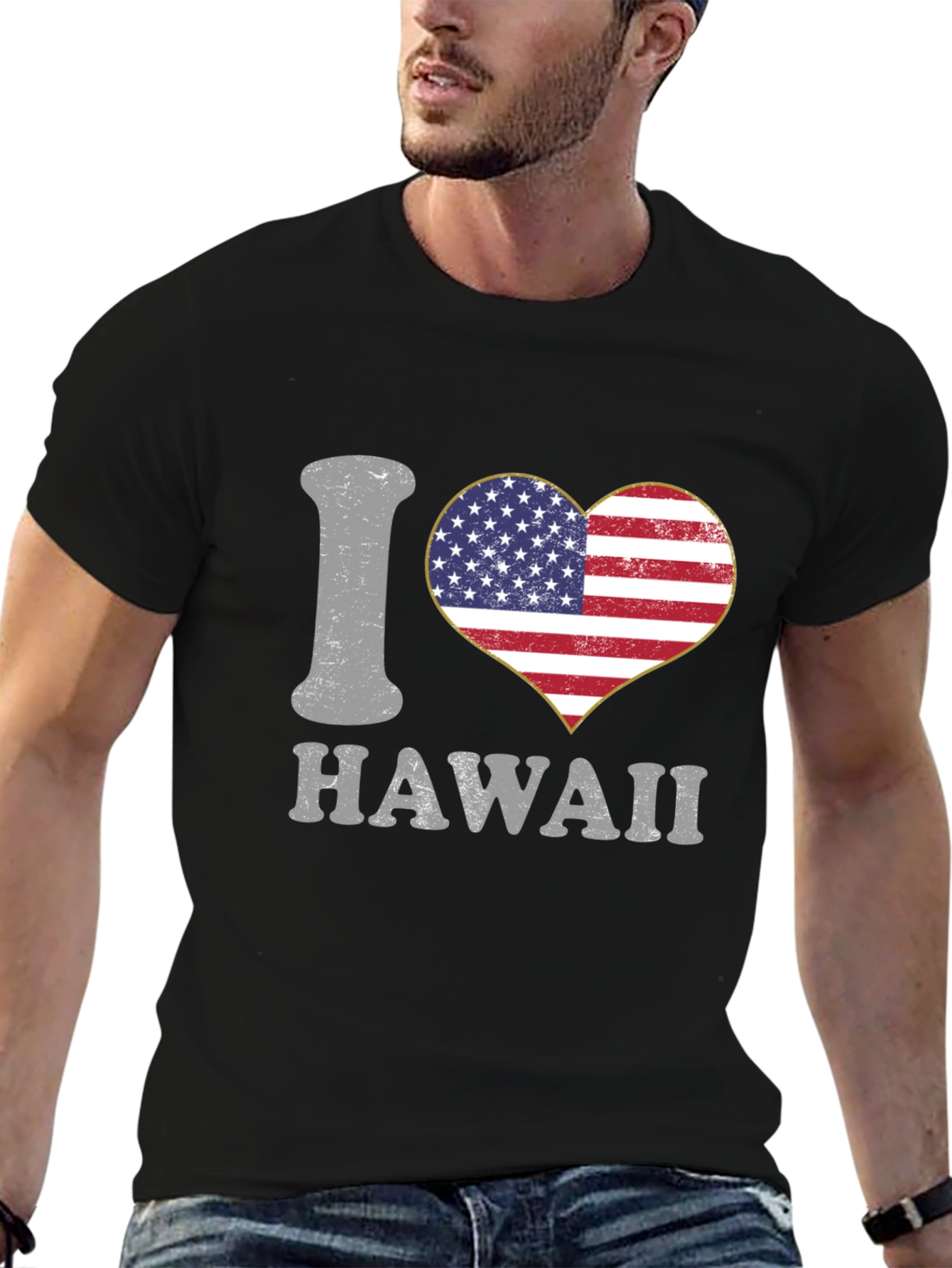 I Love Hawaii USA Flag Heart T-Shirt