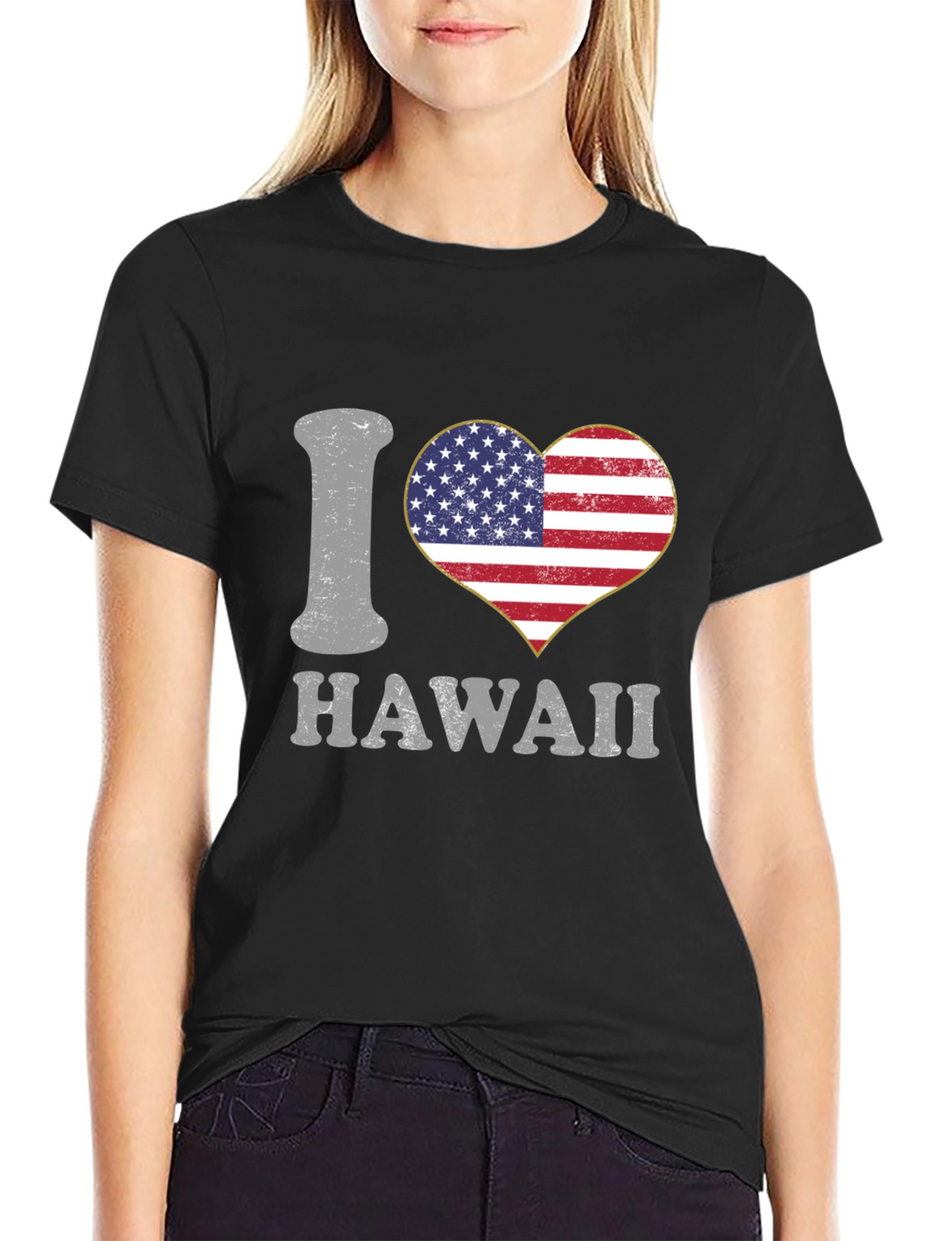 I Love Hawaii USA Flag Heart T-Shirt