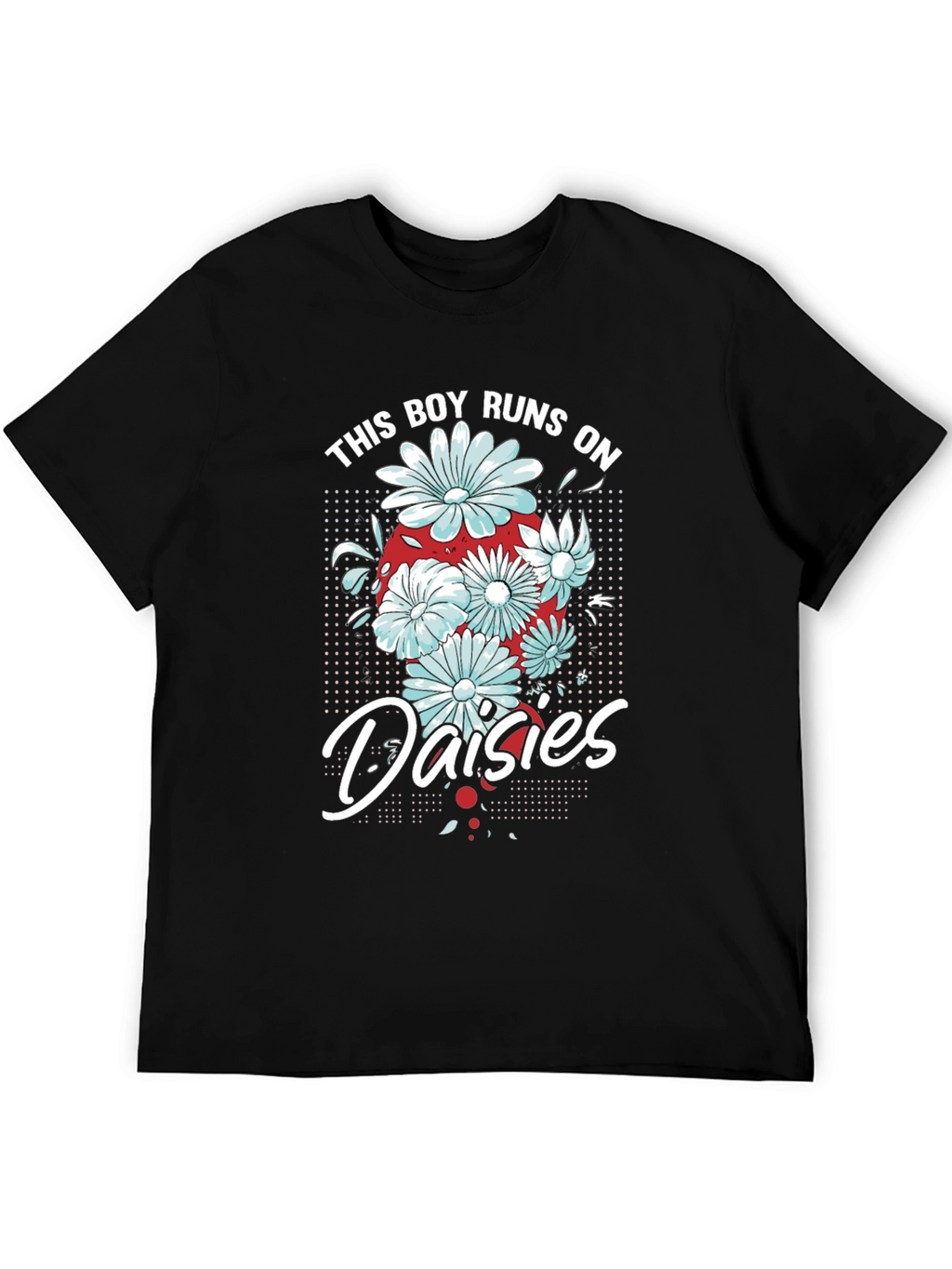 This Boy Runs on Daisies T-Shirt - Black