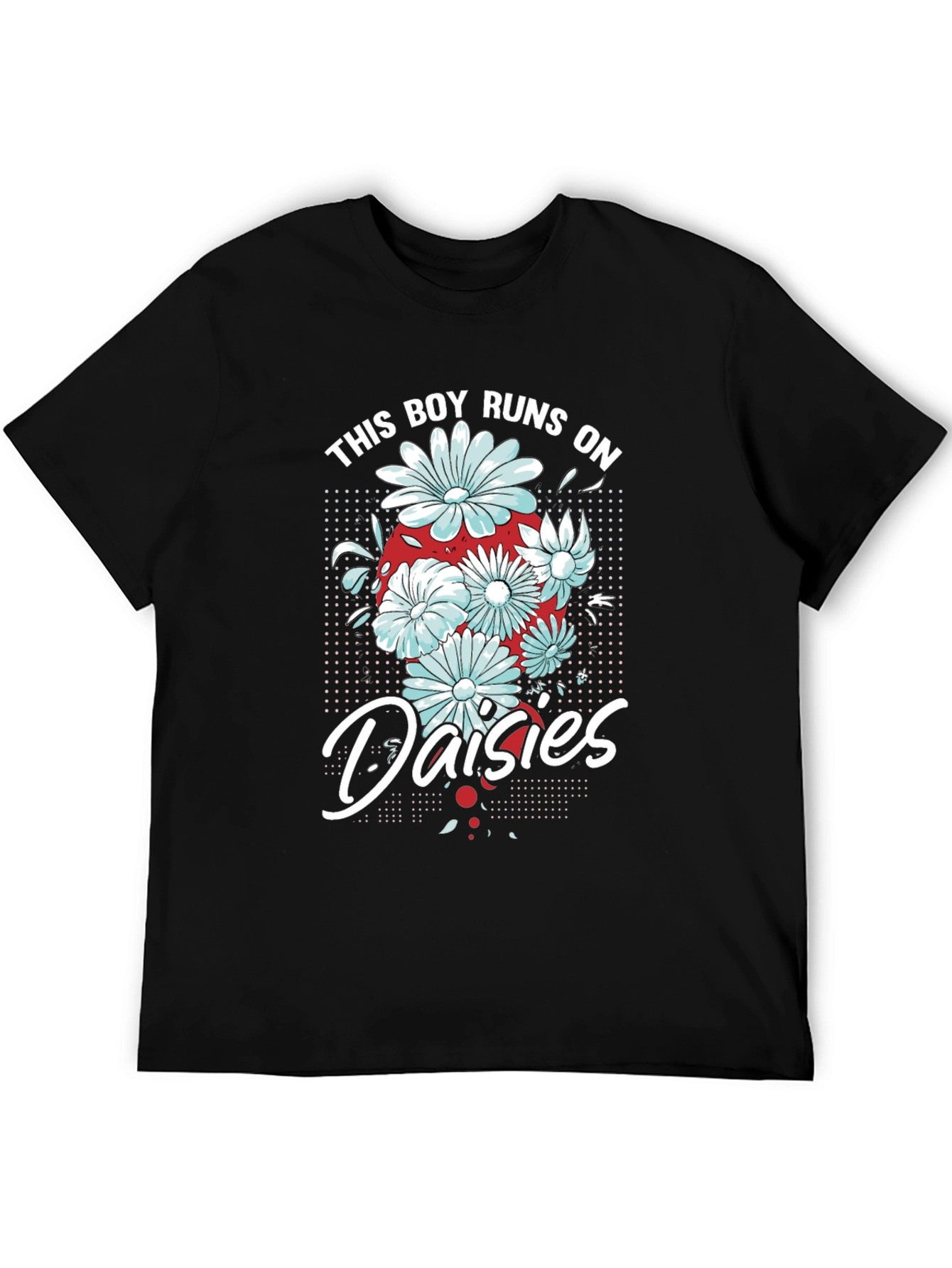 This Boy Runs on Daisies T-Shirt - Black