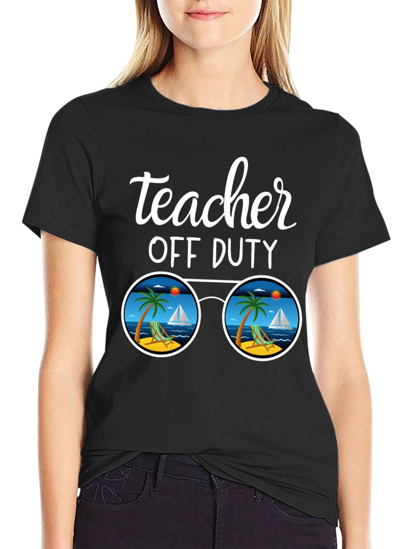 Teacher Off Duty Beach Graphic T-Shirt