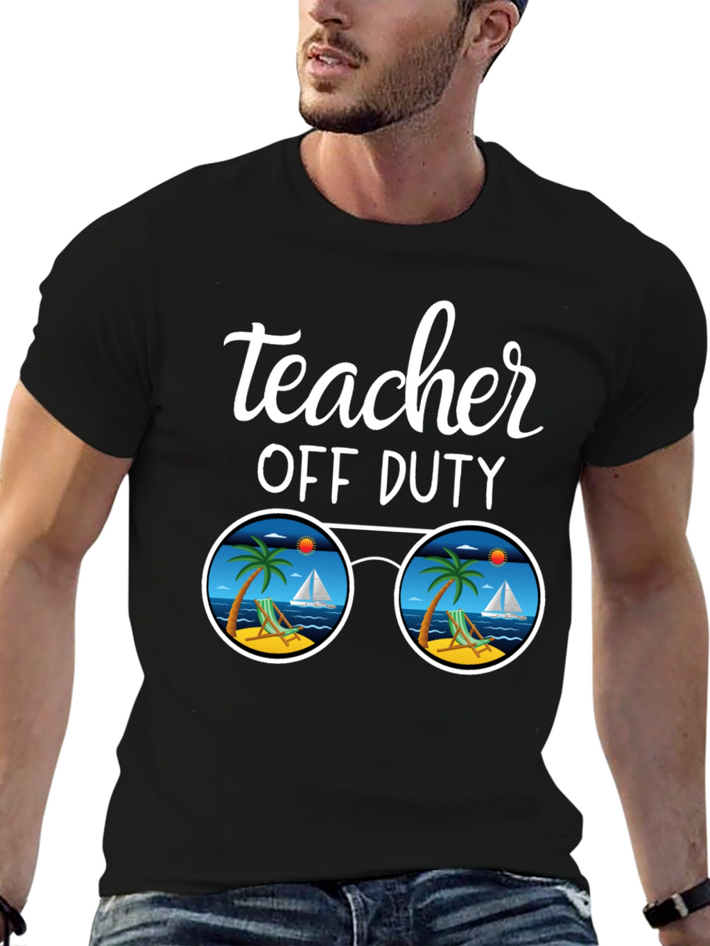 Teacher Off Duty Beach Graphic T-Shirt