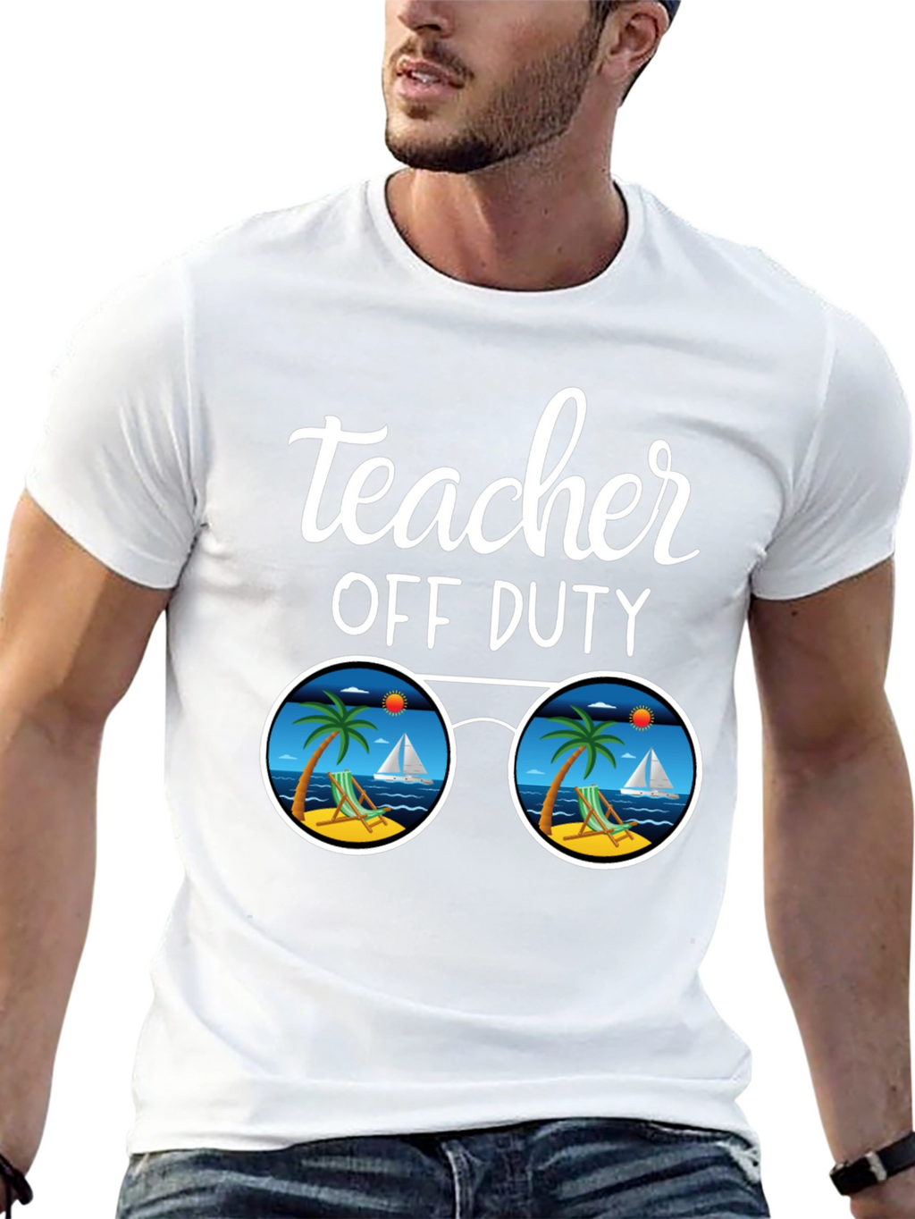 Teacher Off Duty Beach Graphic T-Shirt